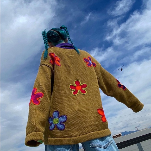 UNIF | Sweaters | Unif Flower Cardigan Sz L | Poshmark